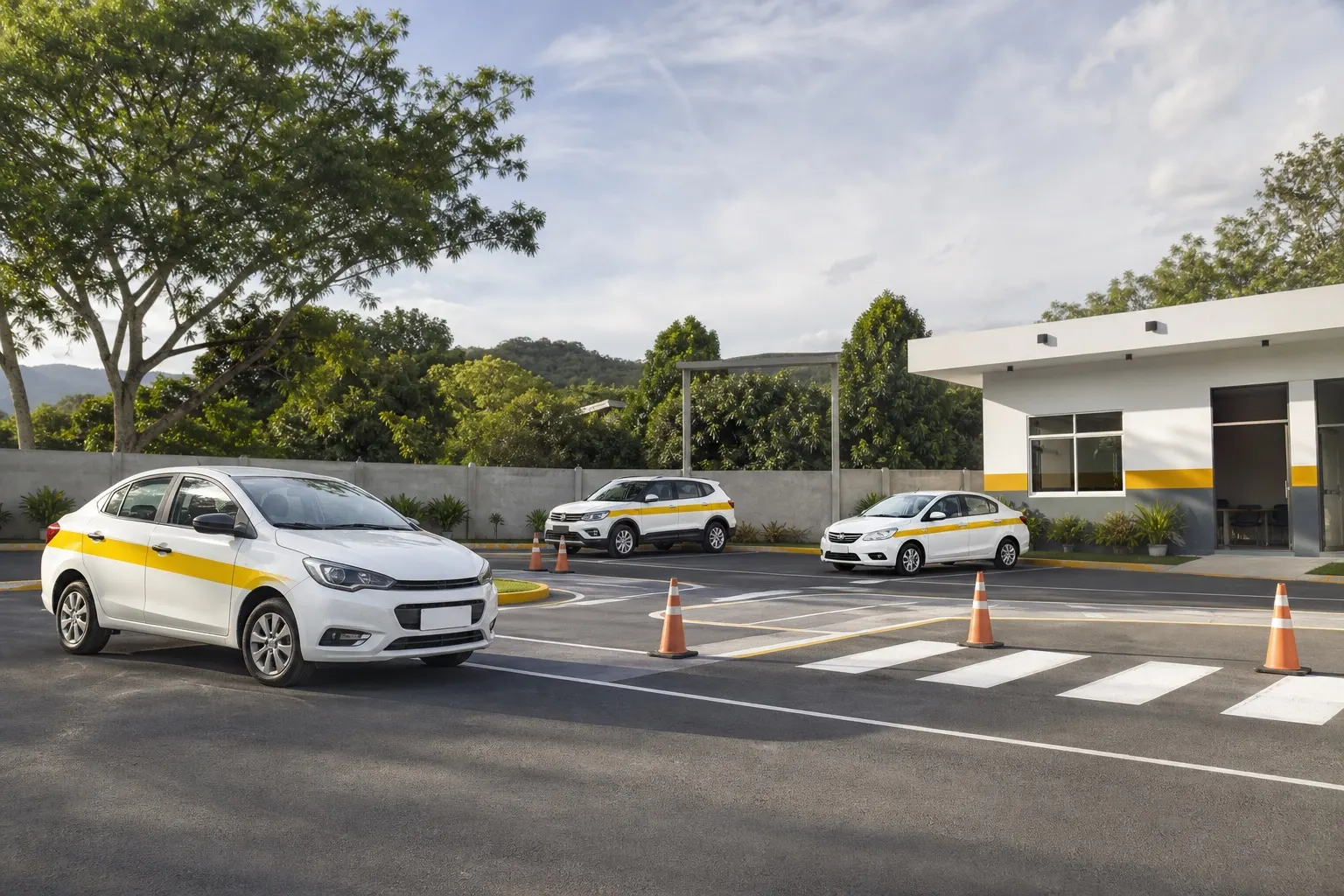 Autoescuela con autos de práctica y sede profesional