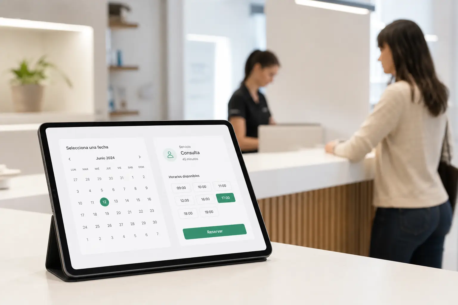 Reservas online en tablet: agenda clara para el negocio