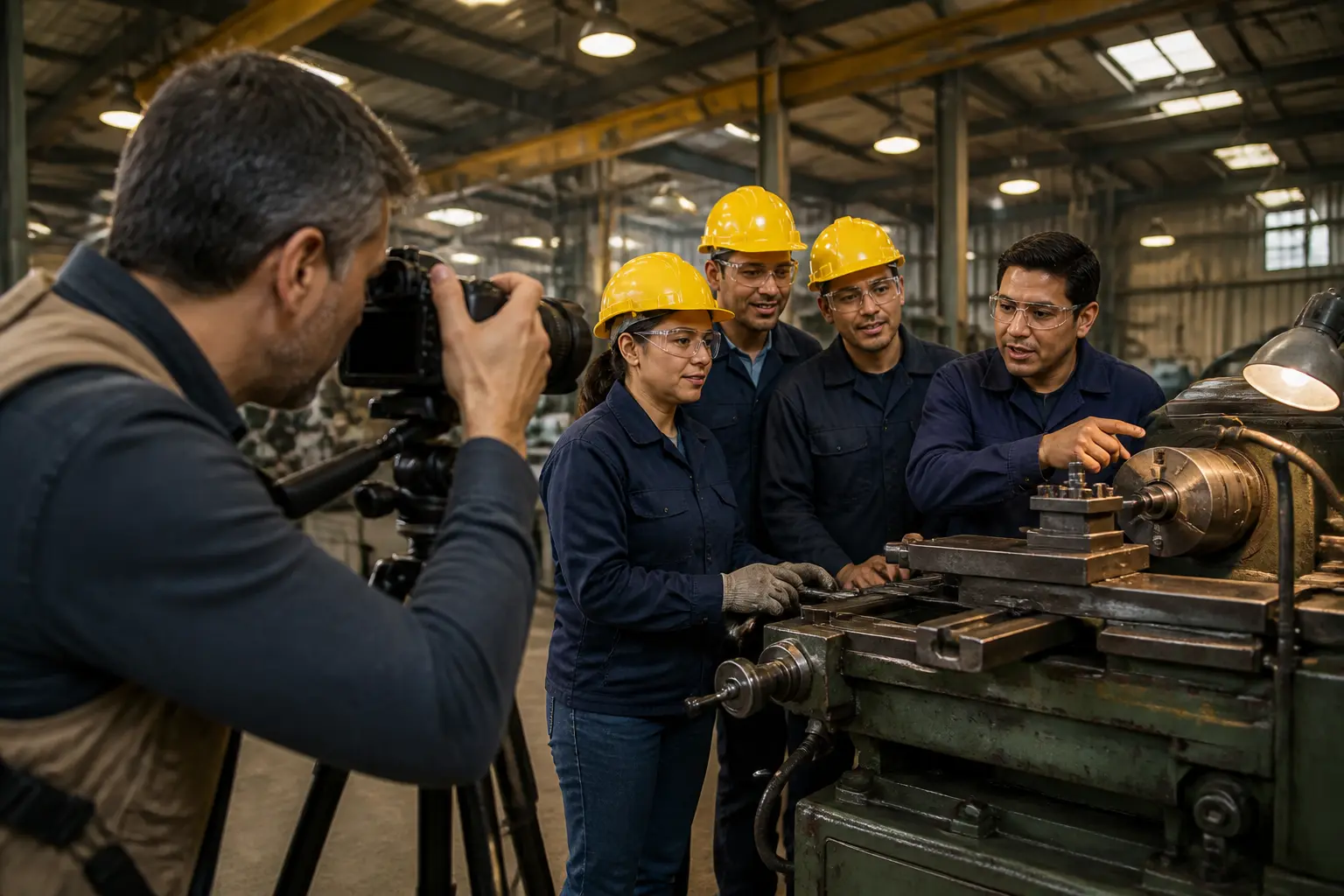 Sesión de fotografía corporativa en planta industrial